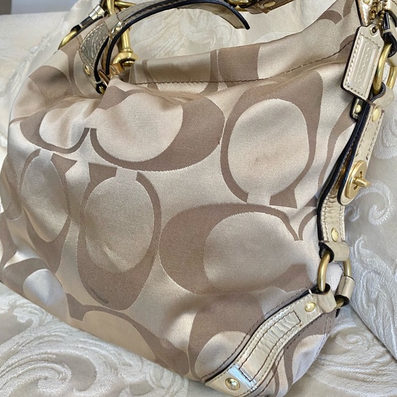 Coach brown and gold signature handbag • - Picture 5 of 6